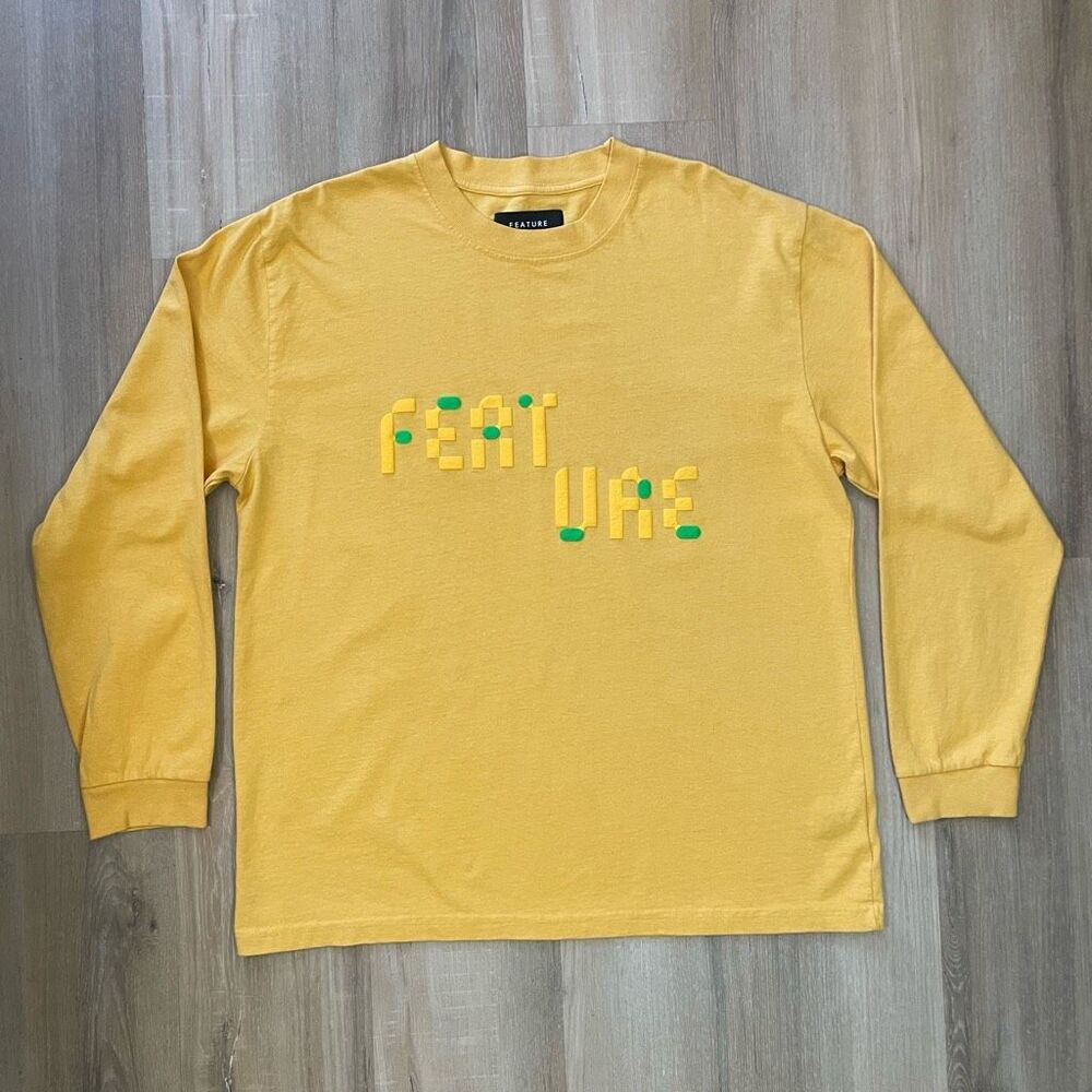Feature Men’s Yellow Long Sleeve Shirt Size Small Streetwear Luxury Sneakers